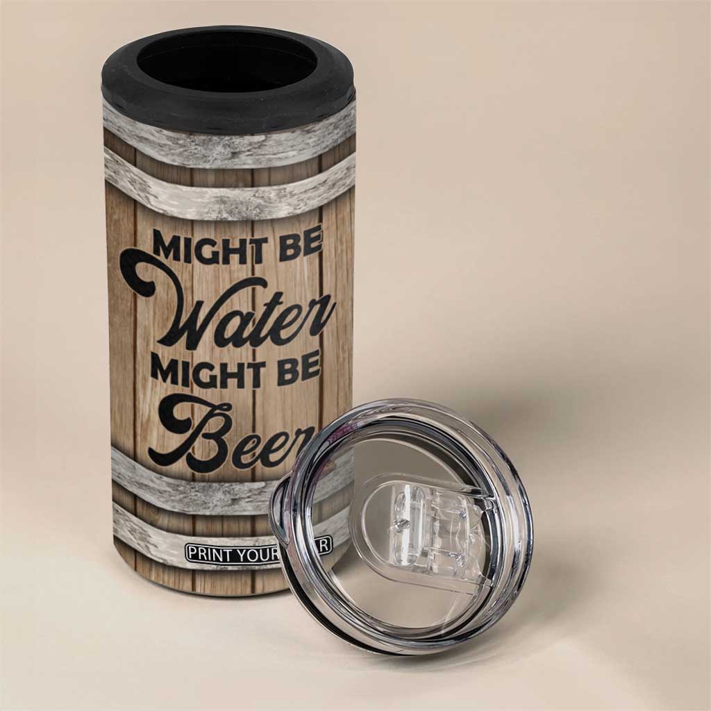 Beer Barrel Wooden Personalized 4 in 1 Can Cooler Tumbler TS04 Print Your Wear