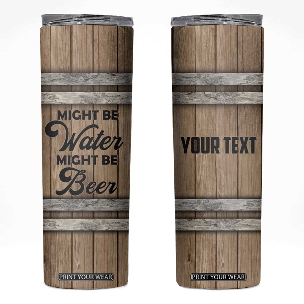 Beer Barrel Wooden Personalized Skinny Tumbler TS04 Multicolor Print Your Wear