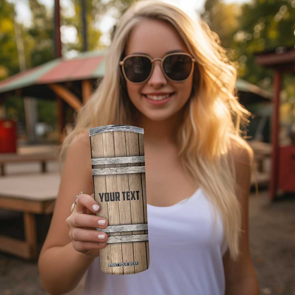 Beer Barrel Wooden Personalized Skinny Tumbler TS04 Print Your Wear