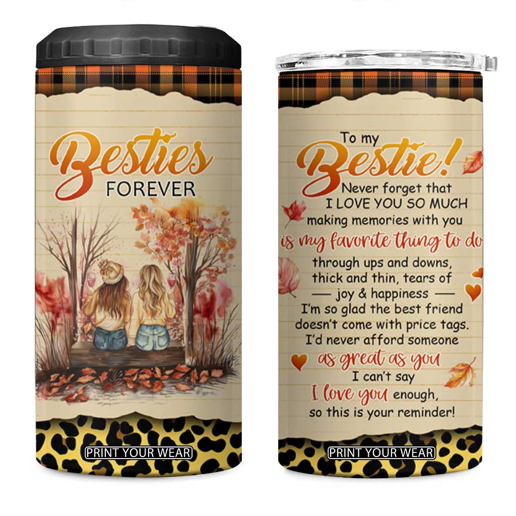 Bestie Forever 4 in 1 Can Cooler Tumbler TS04 One Size: 16 oz Multicolor Print Your Wear