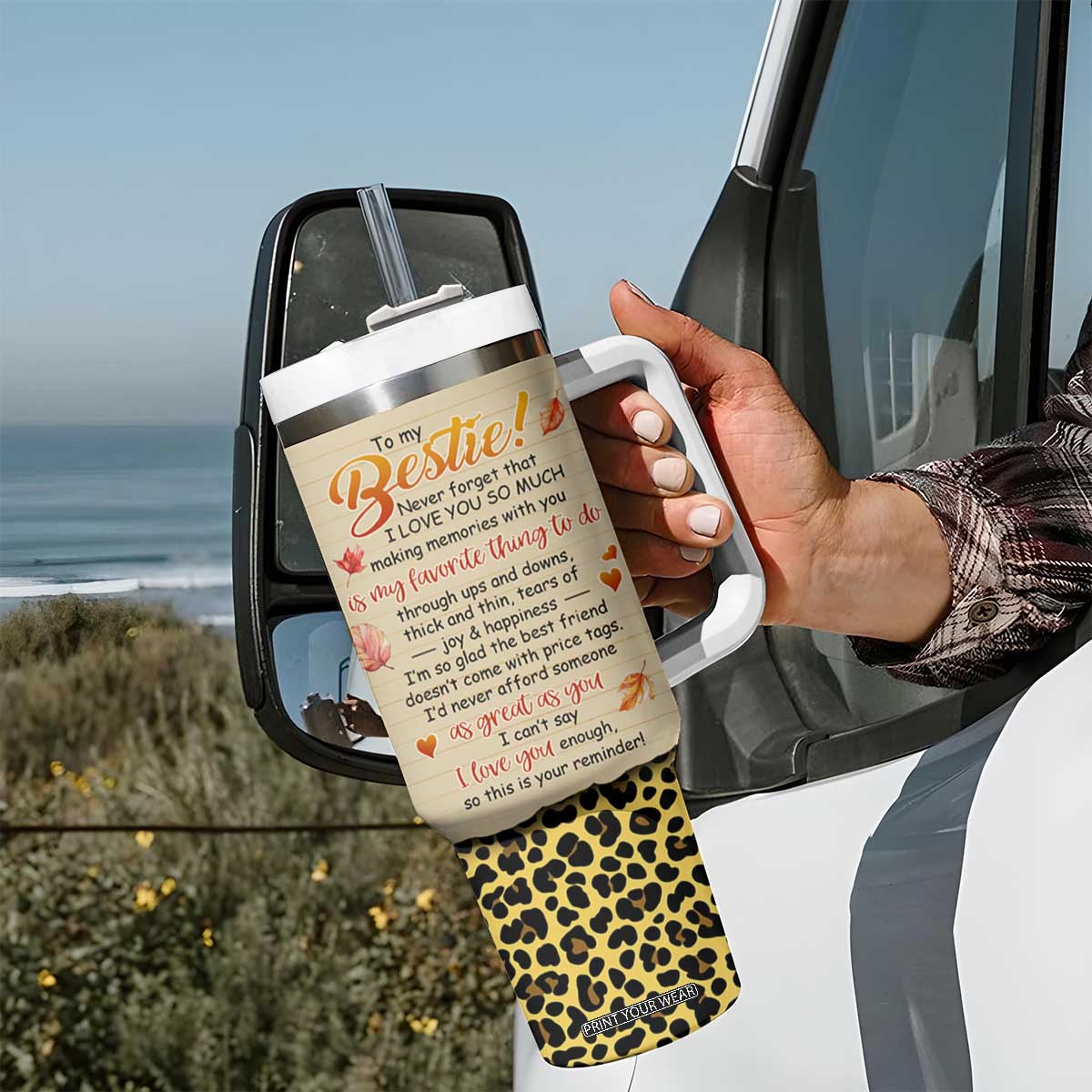 Bestie Forever Tumbler With Handle TS04 Print Your Wear