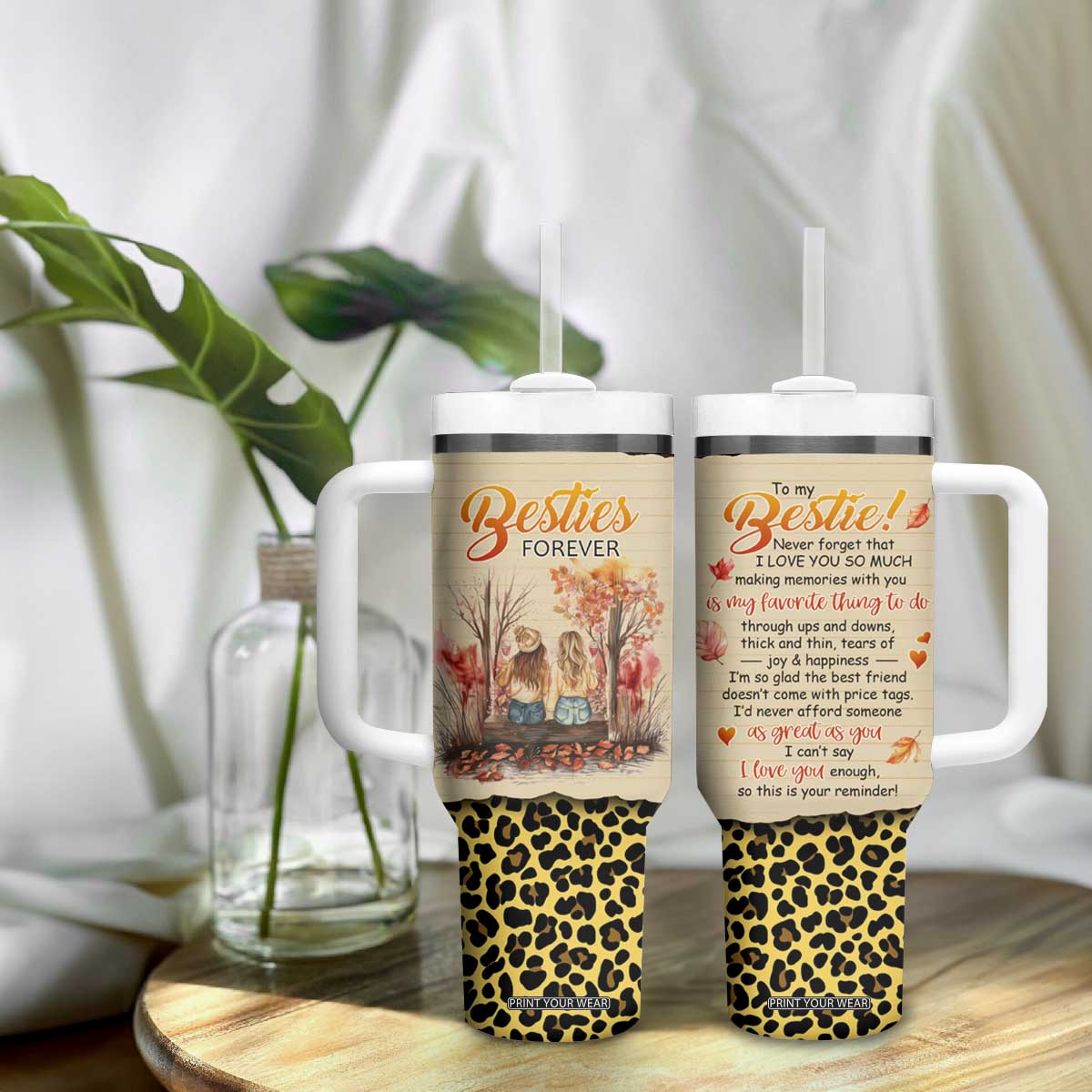 Bestie Forever Tumbler With Handle TS04 Print Your Wear