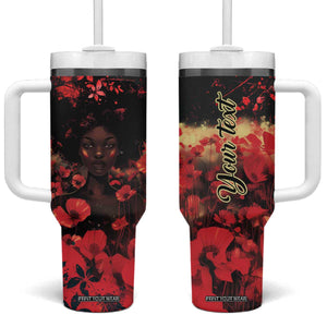 Vintage Black Woman Floral Personalized Tumbler With Handle TS04 One Size: 40 oz Multicolor Print Your Wear