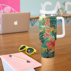 Black Woman Tropica Leaves Personalized Tumbler With Handle TS04 Print Your Wear