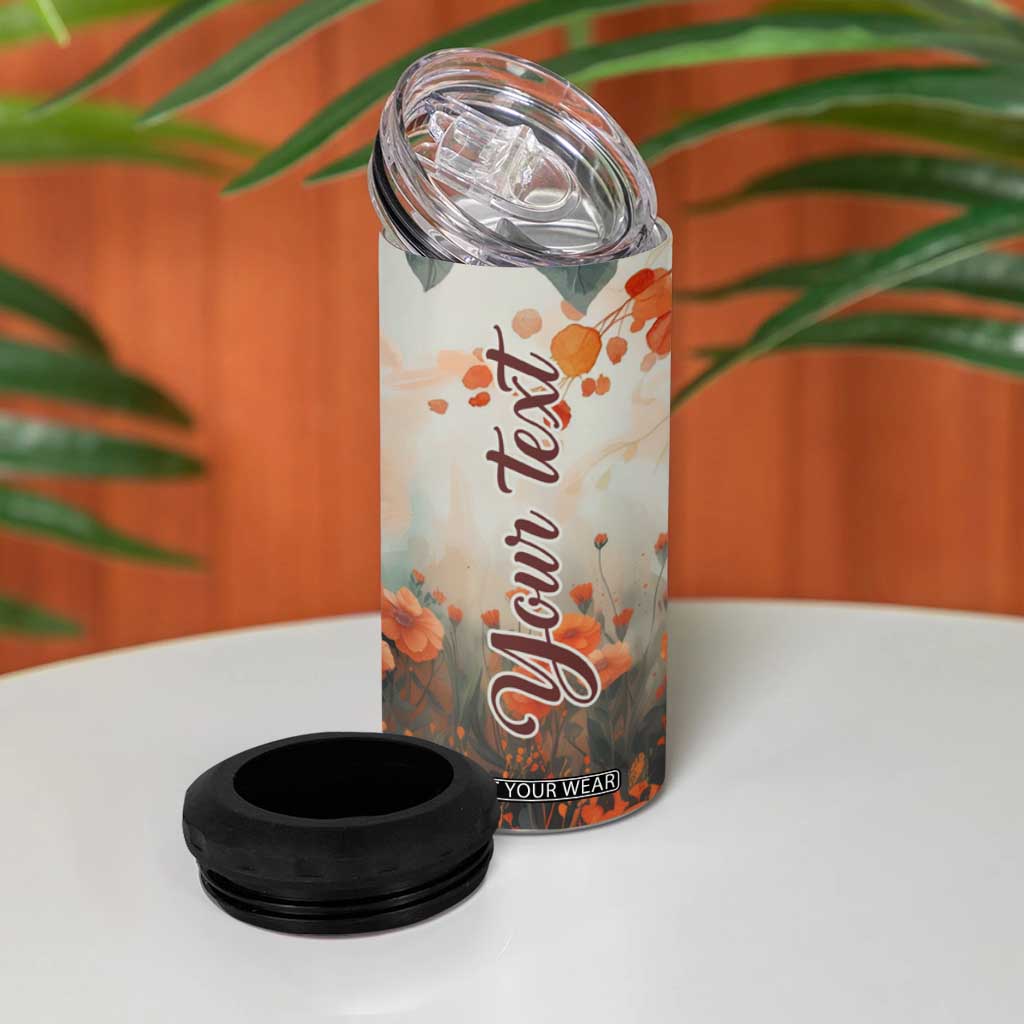 Black Woman And Flowers Field Personalized 4 in 1 Can Cooler Tumbler TS04 Print Your Wear