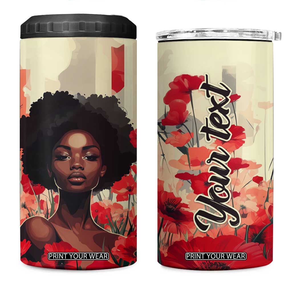 Black Woman Retro Personalized 4 in 1 Can Cooler Tumbler TS04 One Size: 16 oz Multicolor Print Your Wear