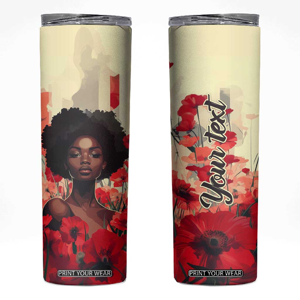Black Woman Retro Personalized Skinny Tumbler TS04 Multicolor Print Your Wear