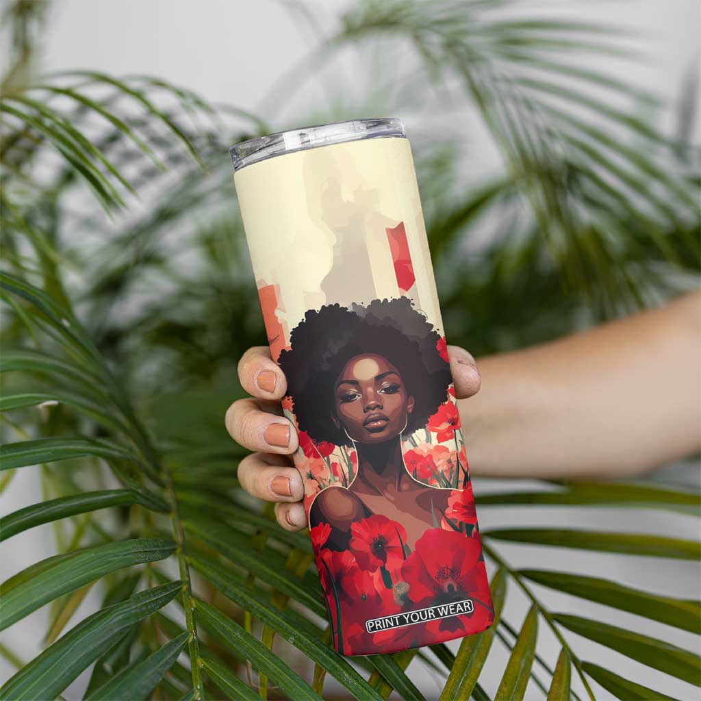 Black Woman Retro Personalized Skinny Tumbler TS04 Print Your Wear