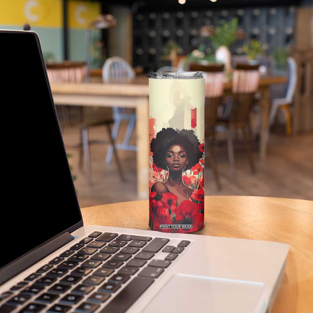 Black Woman Retro Personalized Skinny Tumbler TS04 Print Your Wear
