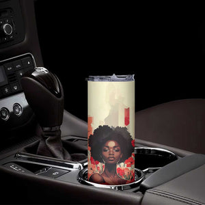 Black Woman Retro Personalized Skinny Tumbler TS04 Print Your Wear