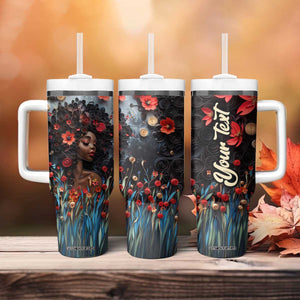 Black Woman Floral Quilling Art Tumbler With Handle TS04 Print Your Wear