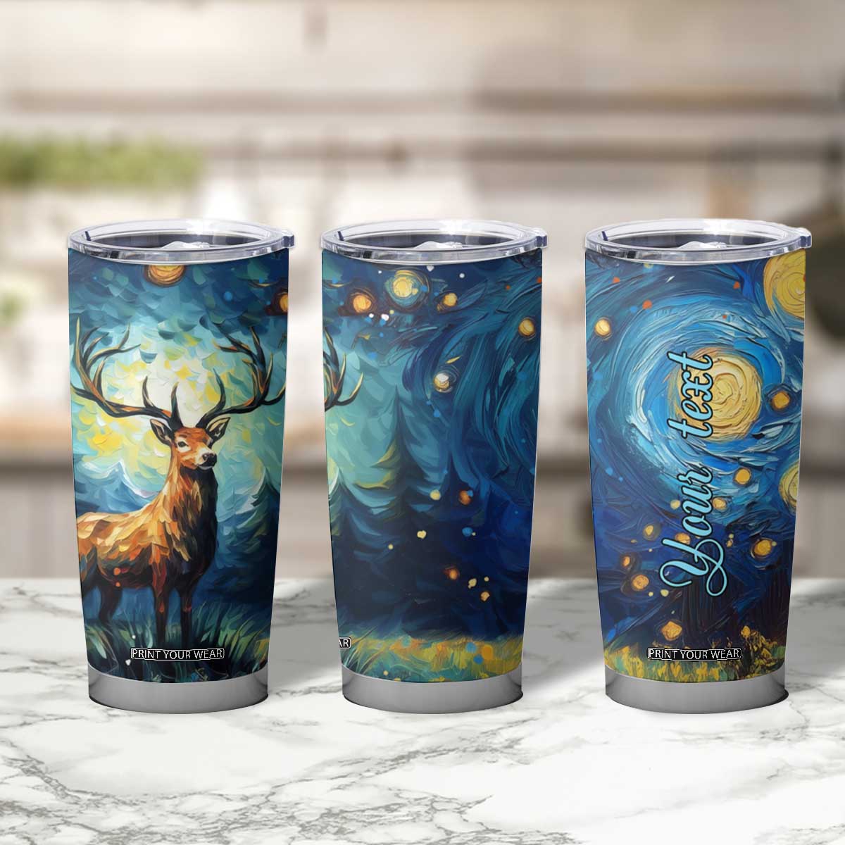 Colorful Deer Tumbler Cup Personalized TS04 Print Your Wear
