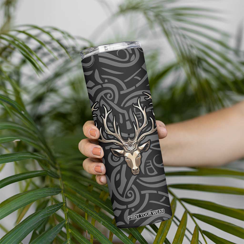 Viking Celtic Deer Metallic Style Skinny Tumbler Personalized TS04 Print Your Wear