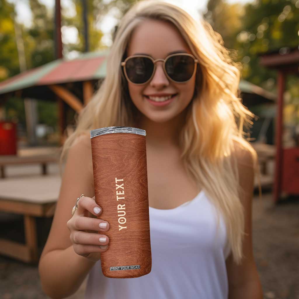 Maria Holding Jesus Wooden Carving Skinny Tumbler Personalized TS04 Print Your Wear