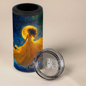 Black Woman Dancing In Starry Night 4 in 1 Can Cooler Tumbler TS04 Print Your Wear