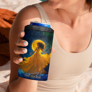 Black Woman Dancing In Starry Night 4 in 1 Can Cooler Tumbler TS04 Print Your Wear