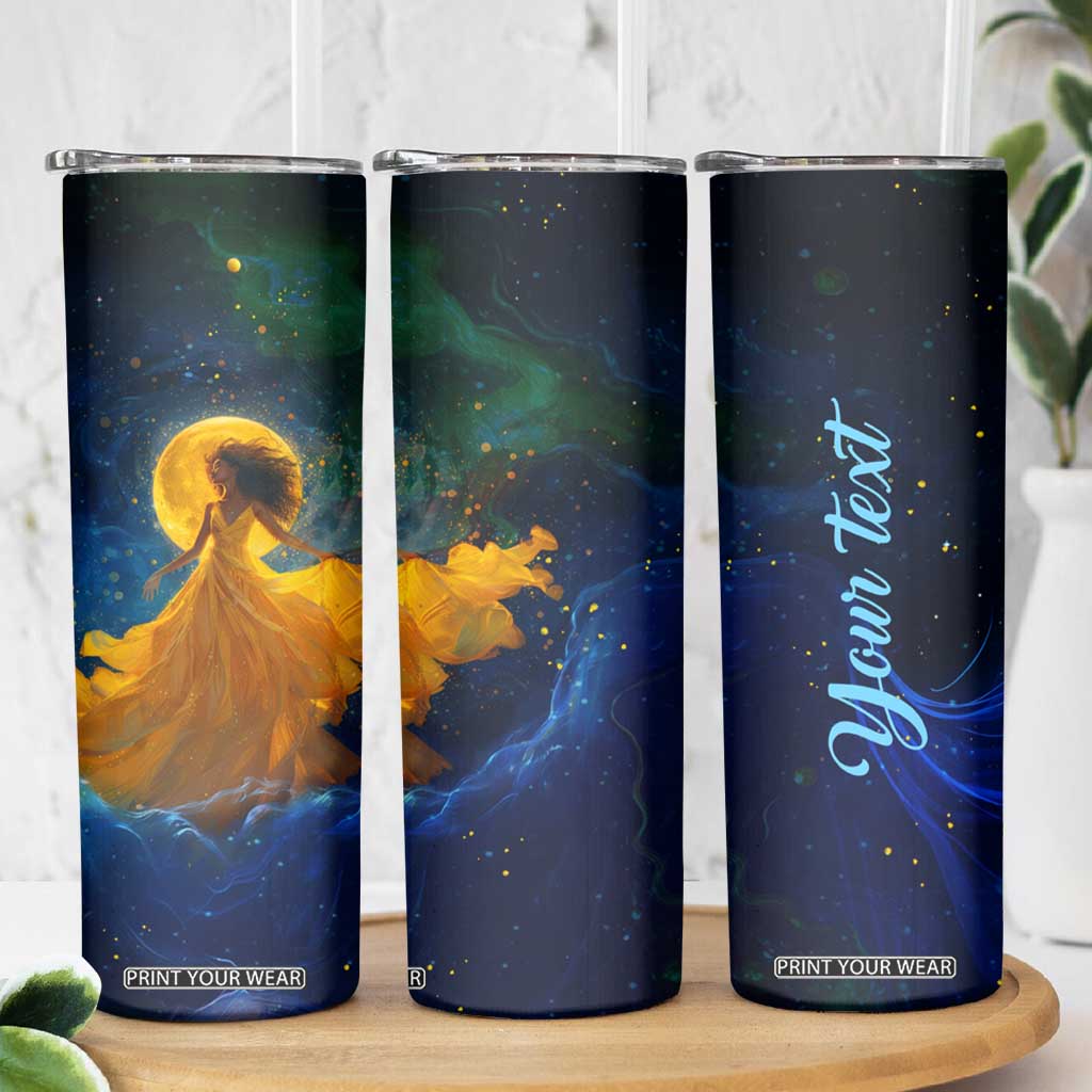Black Woman Dancing In Starry Night Skinny Tumbler TS04 Print Your Wear