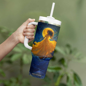 Black Woman Dancing In Starry Night Tumbler With Handle TS04 Print Your Wear