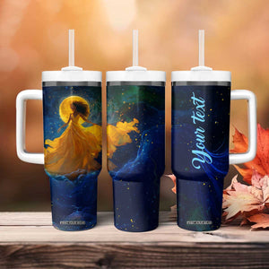 Black Woman Dancing In Starry Night Tumbler With Handle TS04 Print Your Wear