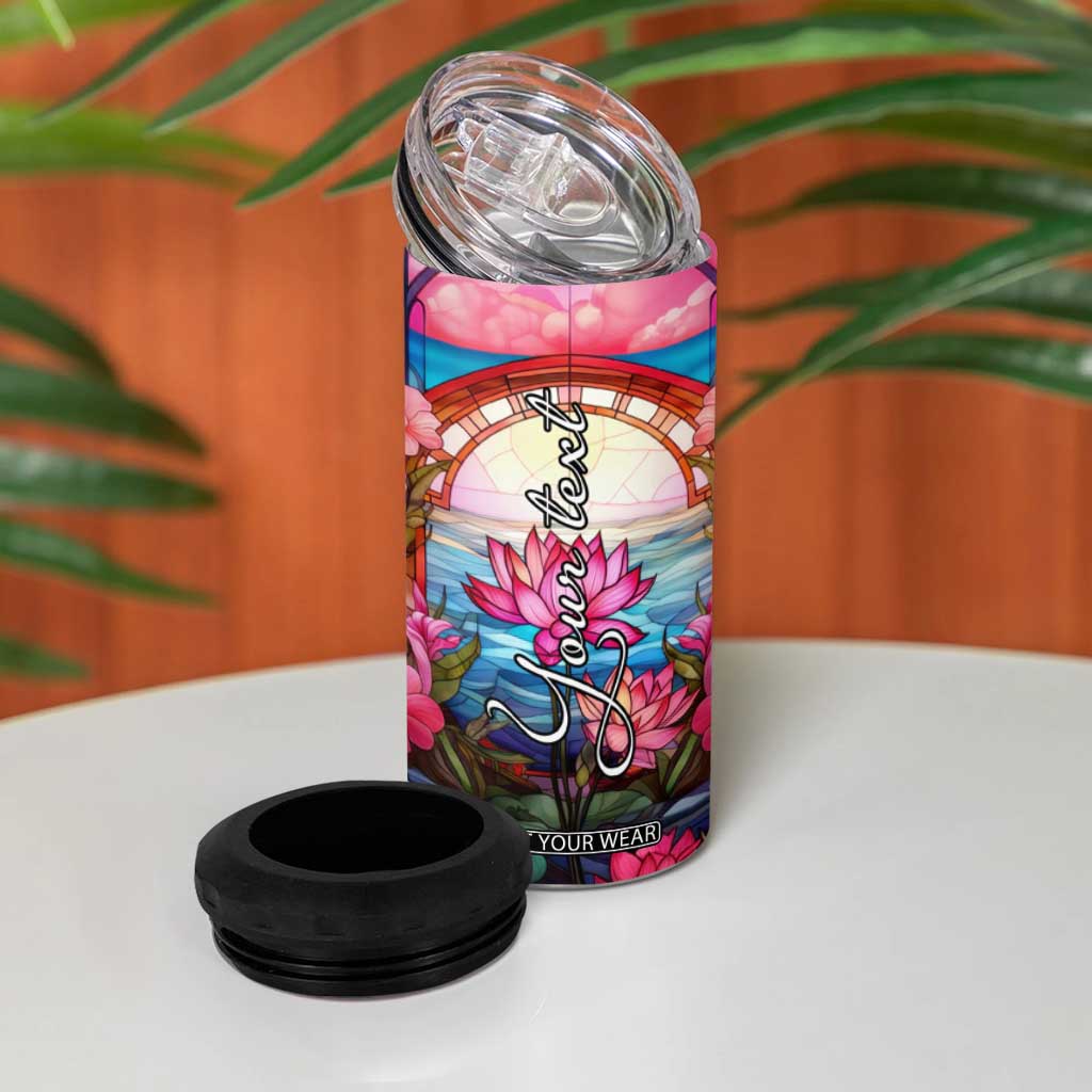 Flamingo Mosaic Tropical Garden 4 in 1 Can Cooler Tumbler Personalized TS04 Print Your Wear