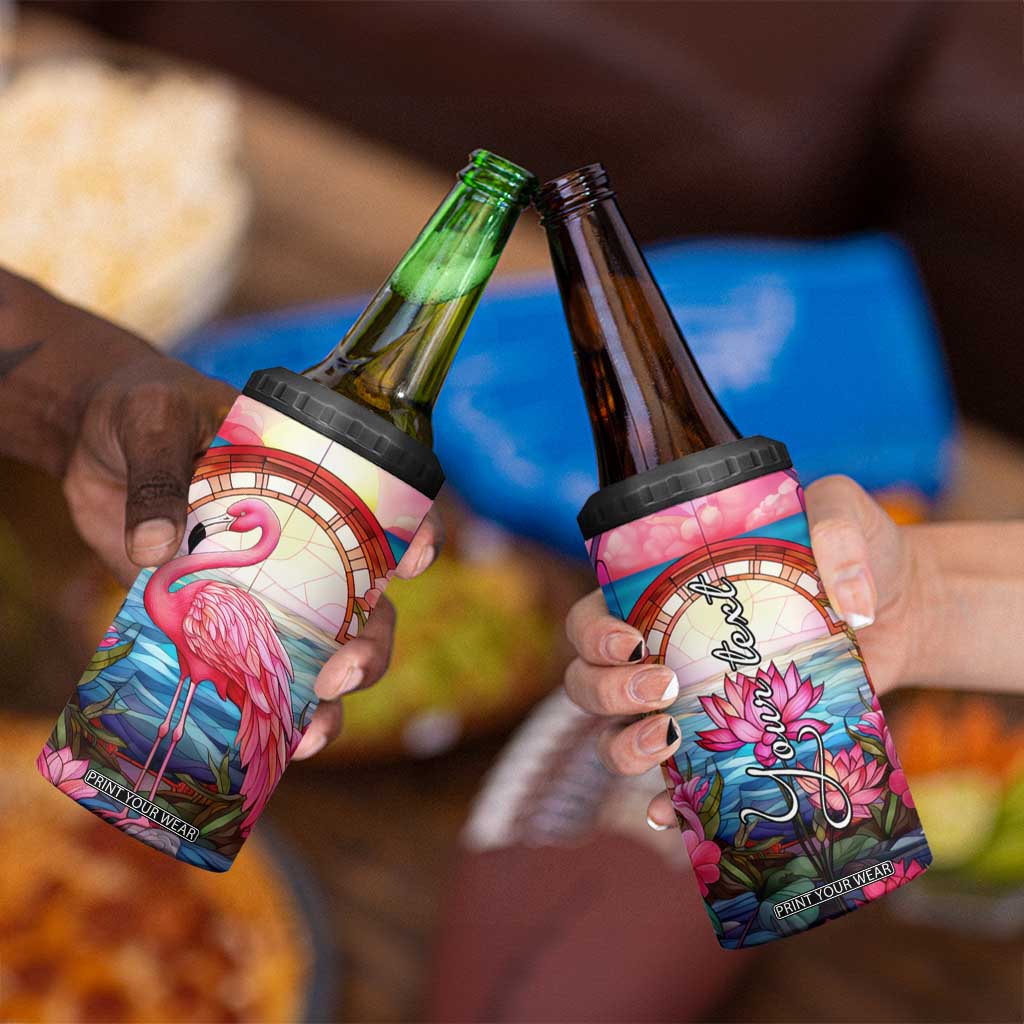 Flamingo Mosaic Tropical Garden 4 in 1 Can Cooler Tumbler Personalized TS04 Print Your Wear