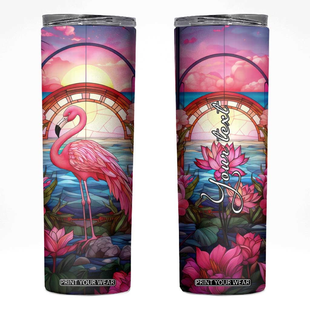 Flamingo Mosaic Tropical Garden Skinny Tumbler Personalized TS04 Multicolor Print Your Wear