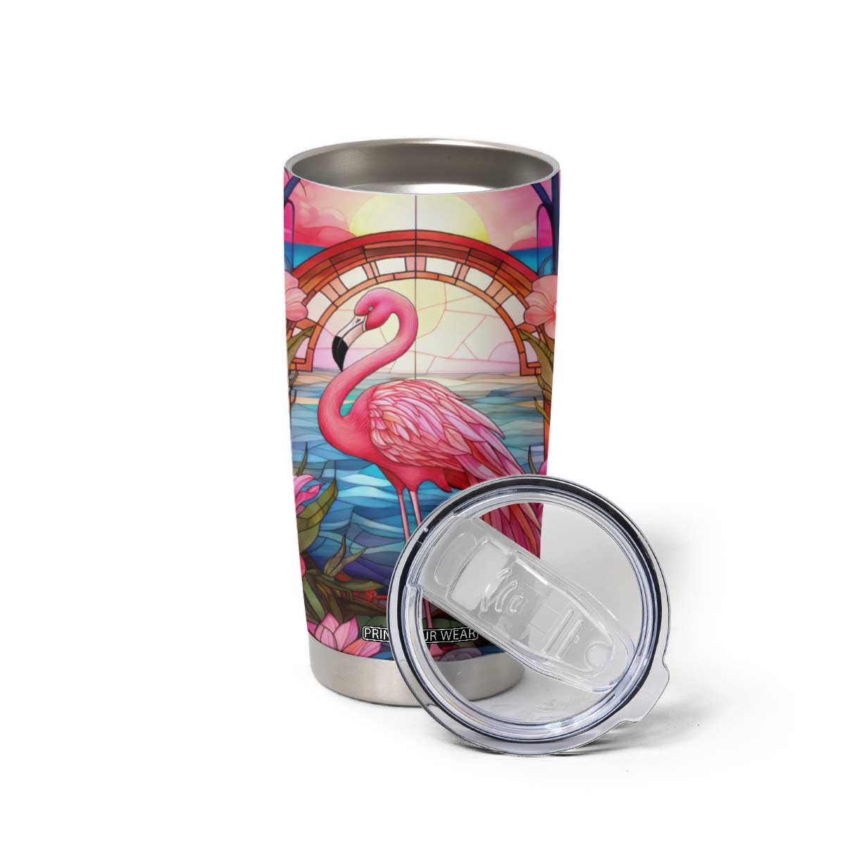 Flamingo Mosaic Tropical Garden Tumbler Cup Personalized TS04 Print Your Wear