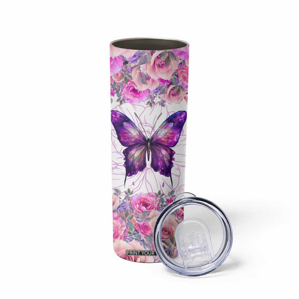 Butterfly Flowers Skinny Tumbler Personalized TS04 Print Your Wear