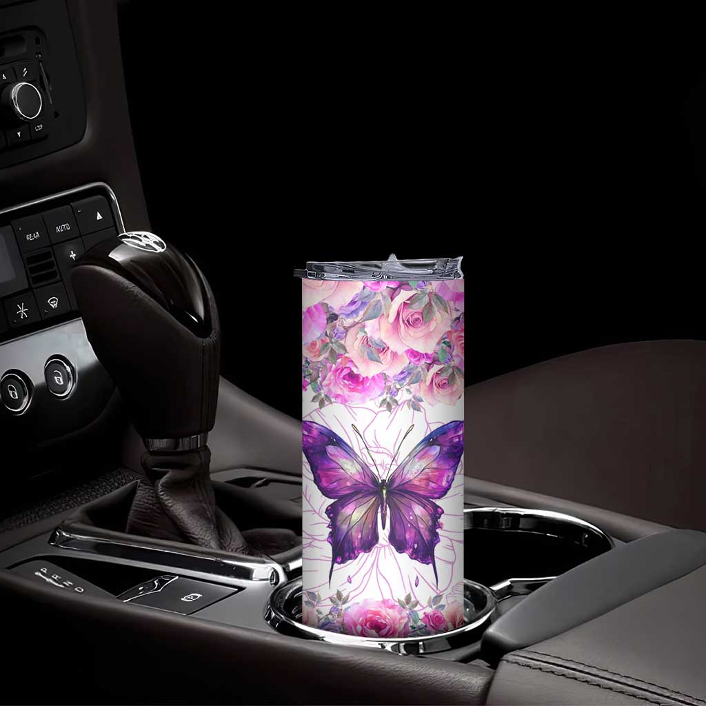 Butterfly Flowers Skinny Tumbler Personalized TS04 Print Your Wear