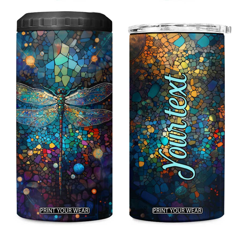 Dragonfly Colorful 4 in 1 Can Cooler Tumbler Personalized TS04 One Size: 16 oz Multicolor Print Your Wear