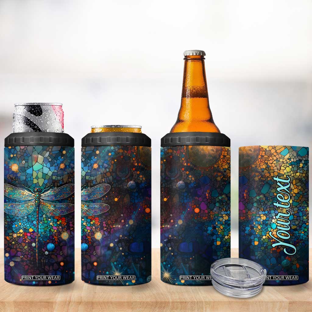 Dragonfly Colorful 4 in 1 Can Cooler Tumbler Personalized TS04 Print Your Wear