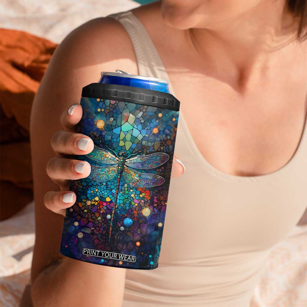 Dragonfly Colorful 4 in 1 Can Cooler Tumbler Personalized TS04 Print Your Wear