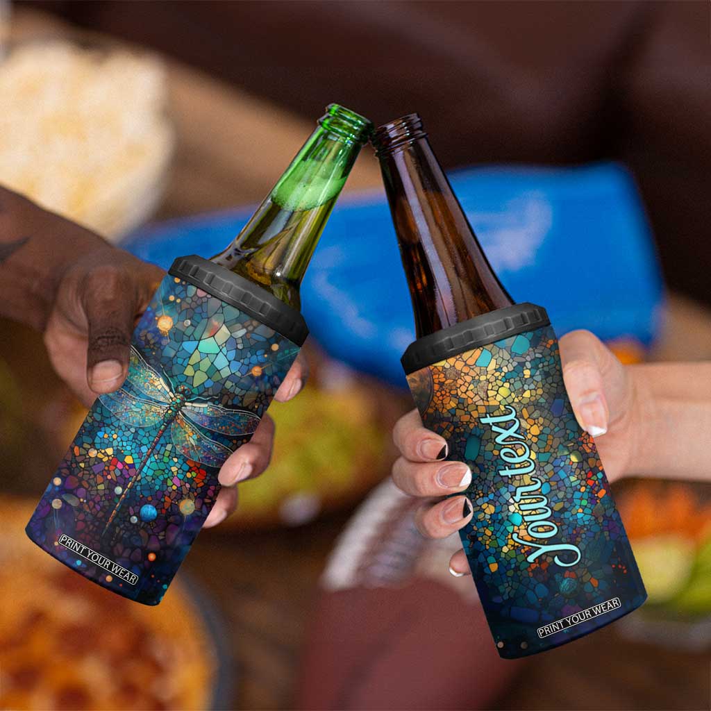 Dragonfly Colorful 4 in 1 Can Cooler Tumbler Personalized TS04 Print Your Wear