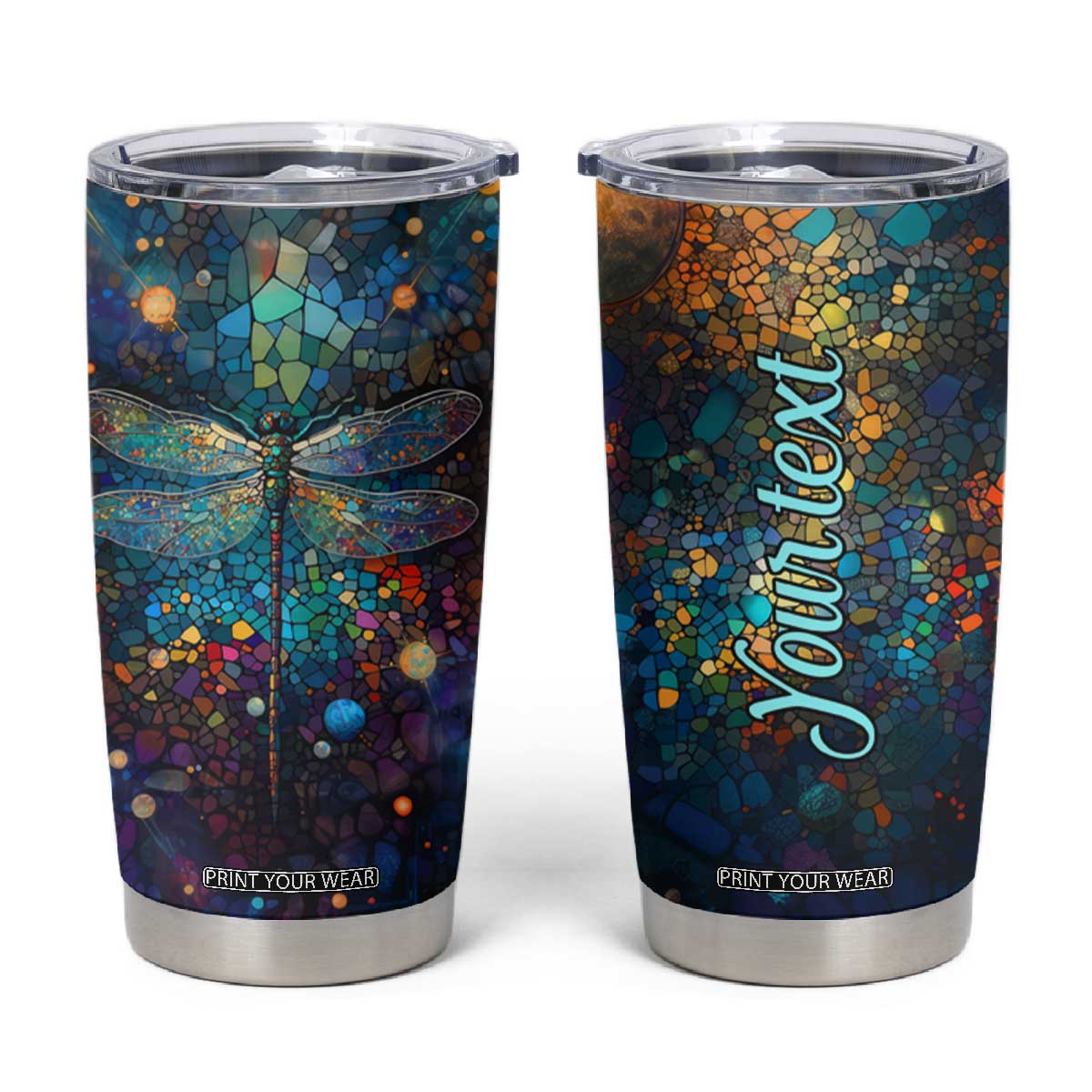 Dragonfly Colorful Tumbler Cup Personalized TS04 Multicolor Print Your Wear