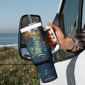 Dragonfly Colorful Tumbler With Handle Personalized TS04 Print Your Wear