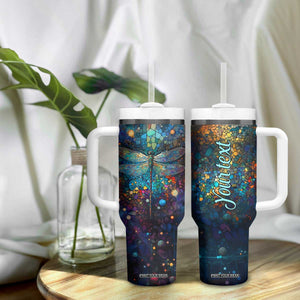 Dragonfly Colorful Tumbler With Handle Personalized TS04 Print Your Wear