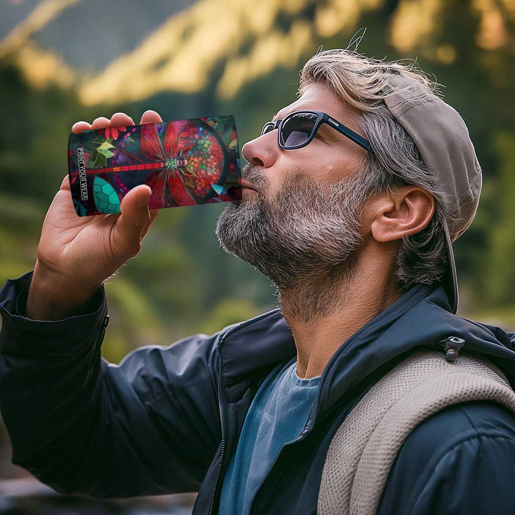 Dragonfly Ruby Mosaic 4 in 1 Can Cooler Tumbler Personalized TS04 Print Your Wear