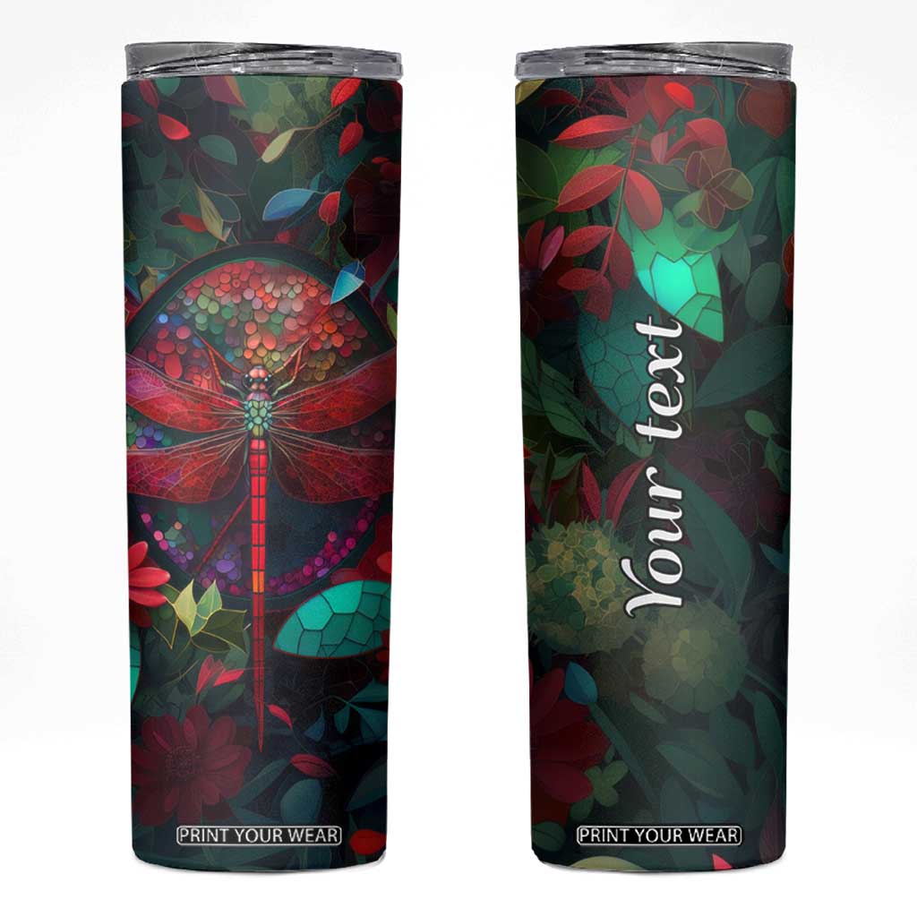 Dragonfly Ruby Mosaic Skinny Tumbler Personalized TS04 Multicolor Print Your Wear