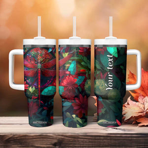 Dragonfly Ruby Mosaic Tumbler With Handle Personalized TS04 Print Your Wear