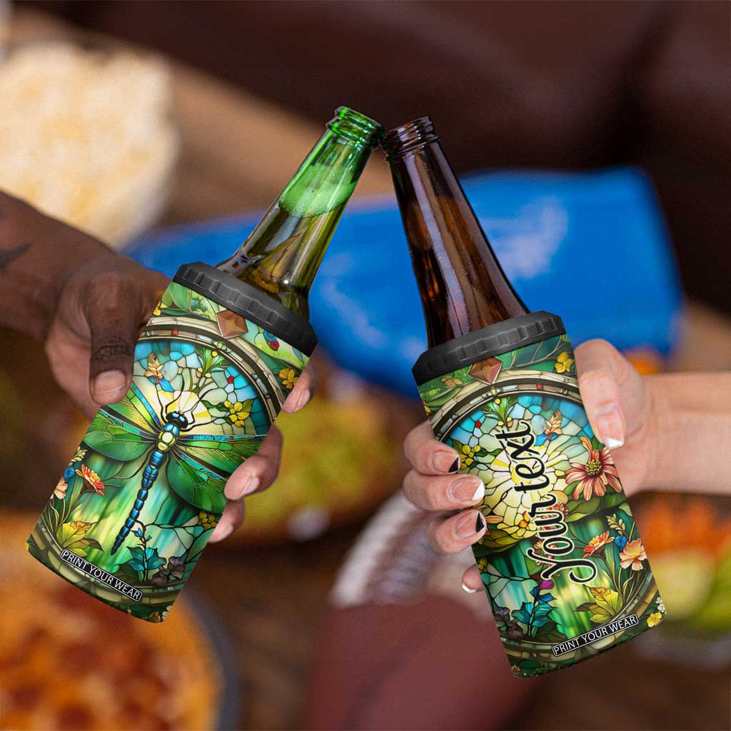 Dragonfly Peridot Crystal Mosaic 4 in 1 Can Cooler Tumbler Personalized TS04 Print Your Wear