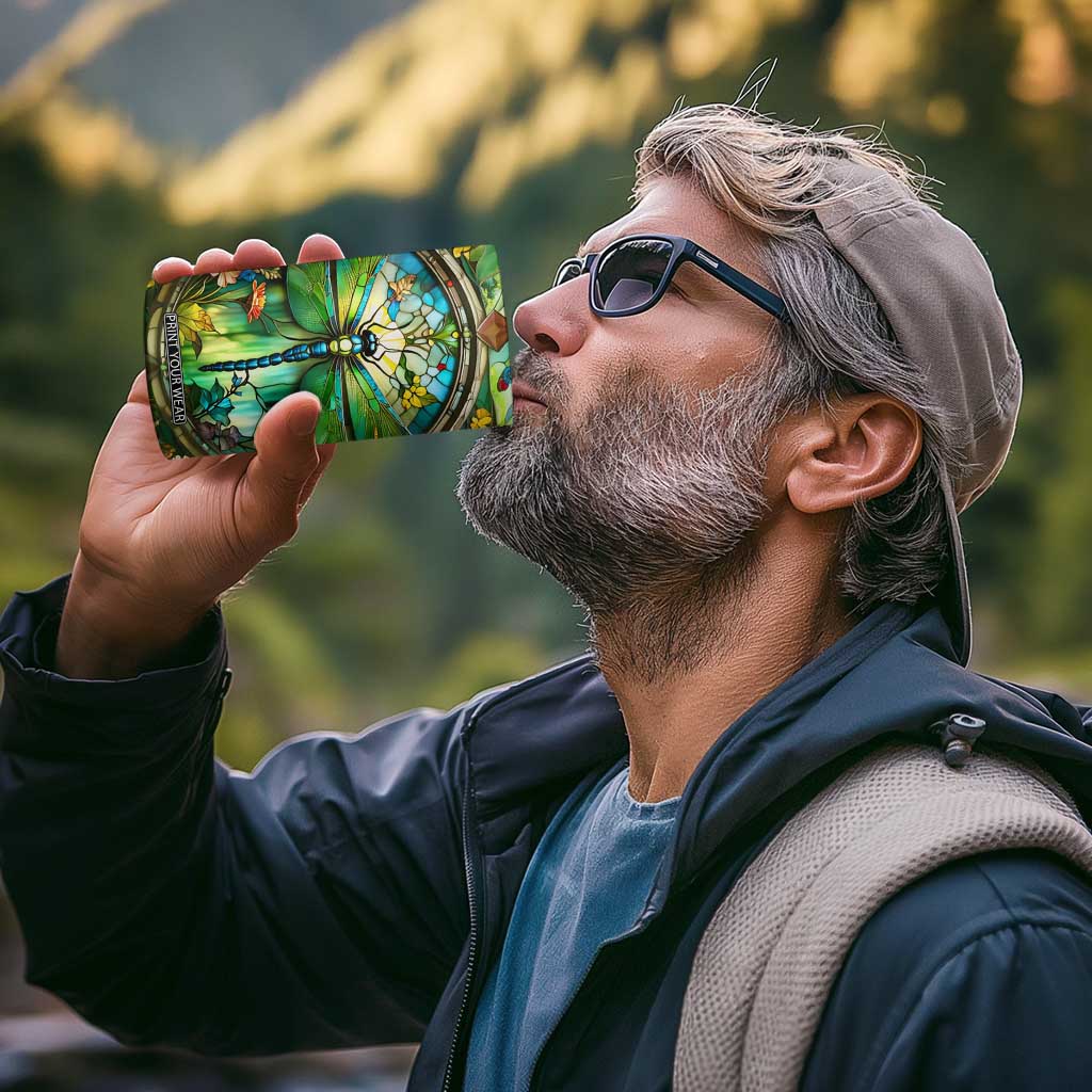 Dragonfly Peridot Crystal Mosaic 4 in 1 Can Cooler Tumbler Personalized TS04 Print Your Wear