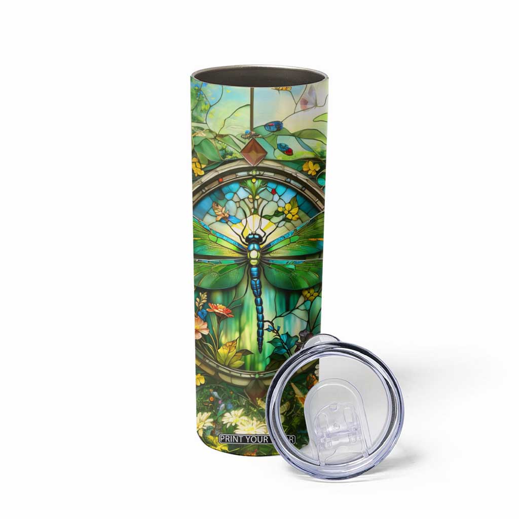 Dragonfly Peridot Crystal Mosaic Skinny Tumbler Personalized TS04 Print Your Wear
