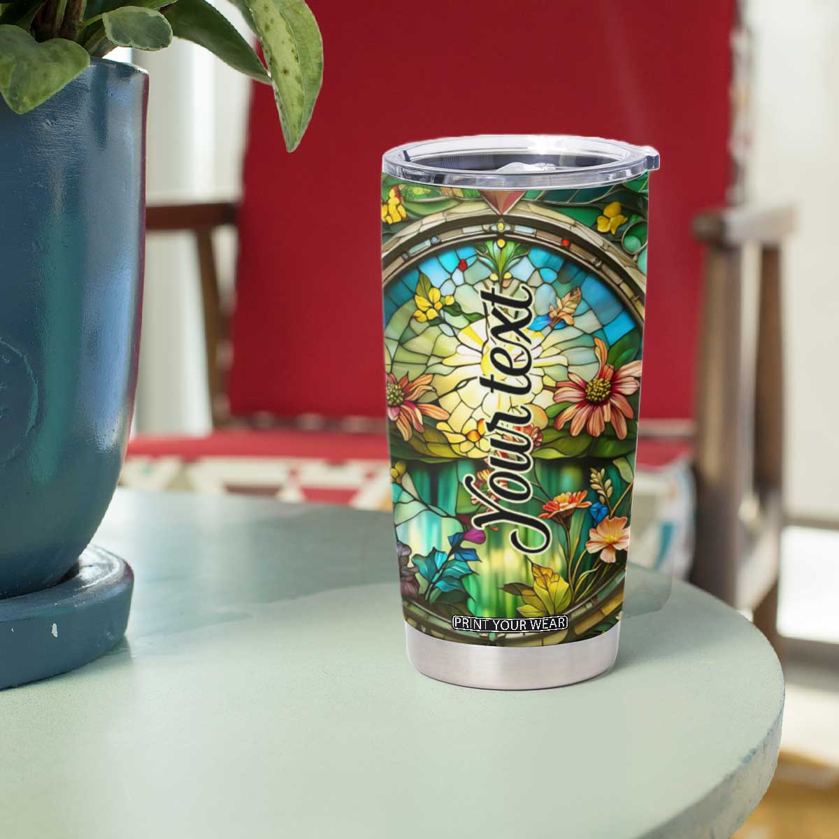 Dragonfly Peridot Crystal Mosaic Tumbler Cup Personalized TS04 Print Your Wear