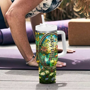 Dragonfly Peridot Crystal Mosaic Tumbler With Handle Personalized TS04 Print Your Wear