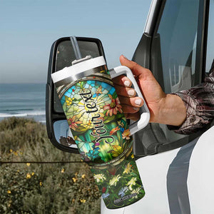Dragonfly Peridot Crystal Mosaic Tumbler With Handle Personalized TS04 Print Your Wear
