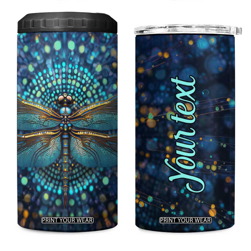 Dragonfly Lover 4 in 1 Can Cooler Tumbler Personalized TS04 One Size: 16 oz Multicolor Print Your Wear