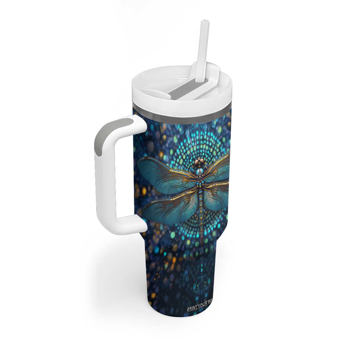 Dragonfly Lover Tumbler With Handle Personalized TS04 Print Your Wear
