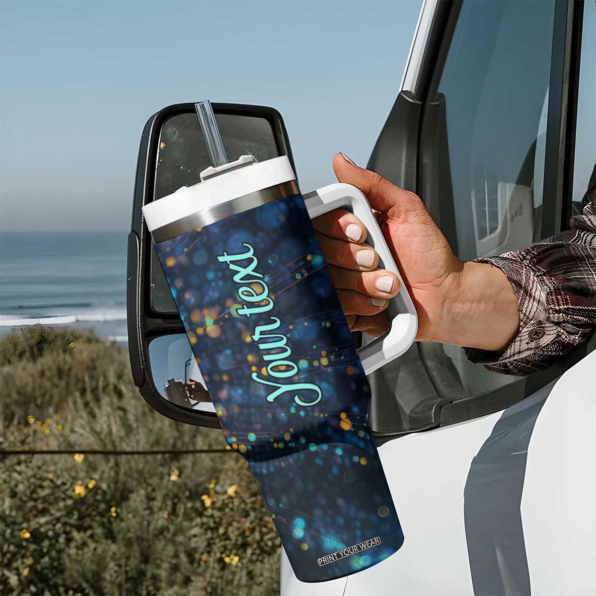 Dragonfly Lover Tumbler With Handle Personalized TS04 Print Your Wear