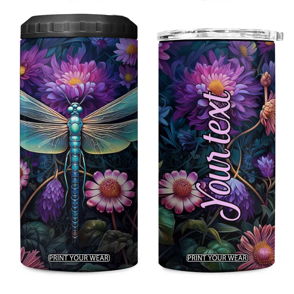 Dragonfly Lapis Lazuli Crystal Mosaic 4 in 1 Can Cooler Tumbler Personalized TS04 One Size: 16 oz Multicolor Print Your Wear