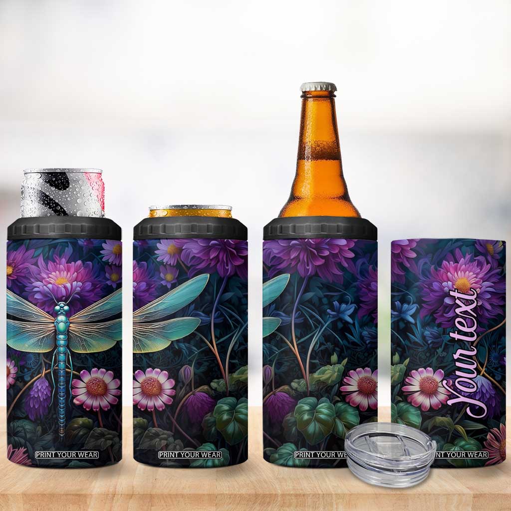 Dragonfly Lapis Lazuli Crystal Mosaic 4 in 1 Can Cooler Tumbler Personalized TS04 Print Your Wear